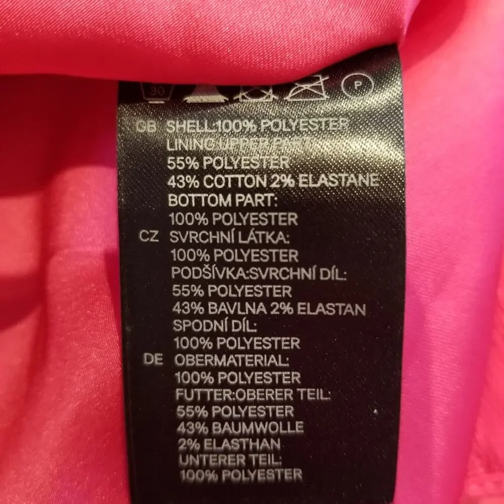 H&M Pink Strapless‎ Dress Hot Pink Party Dress Size 6
